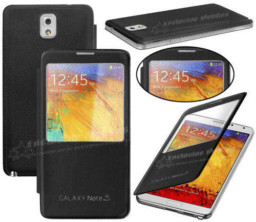 Samsung Galaxy Note 3 N9000 S View Flip Case BLACK